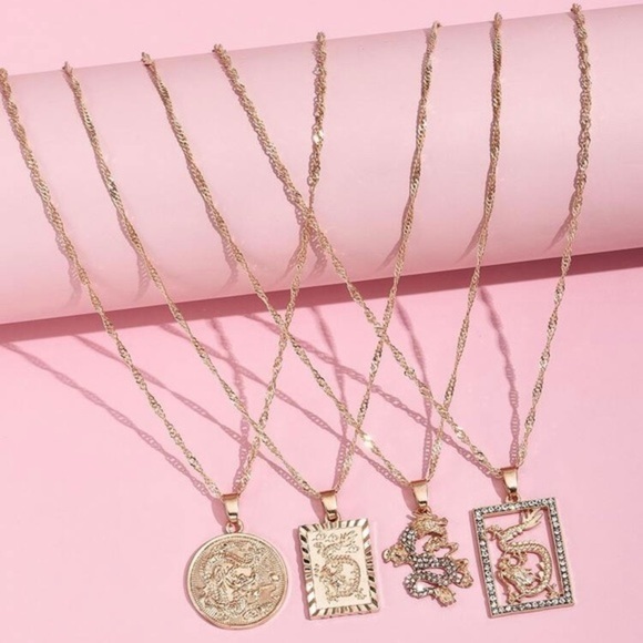 NEW!! 💛 4pc Chinese Pendant Necklace - Picture 3 of 4